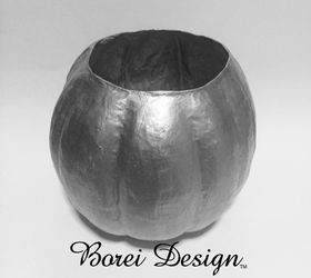 make the perfect papier m ch fall pumpkin sculpture container, crafts, halloween decorations, seasonal holiday decor