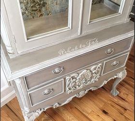 french country toile hutch, painted furniture