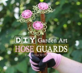 turn old drawer pulls into sweet garden hose guards, crafts, flowers, gardening, repurposing upcycling