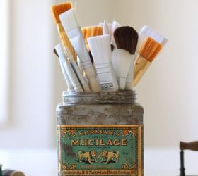 plastic tub to faux vintage tin, crafts