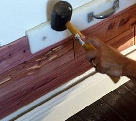 diy cedar planked closet with built in desk, closet, diy, organizing, storage ideas, woodworking projects