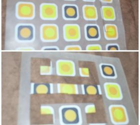 give a worn out rubber mat a new life with spray paint and stencil, crafts