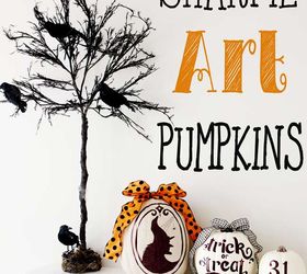 sharpie art pumpkins, crafts, halloween decorations, seasonal holiday decor