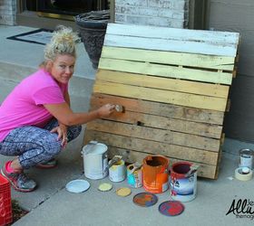an ombre pallet project for your fall porch, pallet, repurposing upcycling, seasonal holiday decor