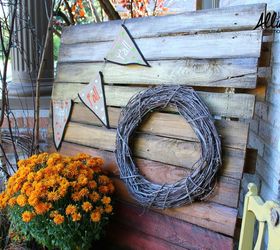 an ombre pallet project for your fall porch, pallet, repurposing upcycling, seasonal holiday decor