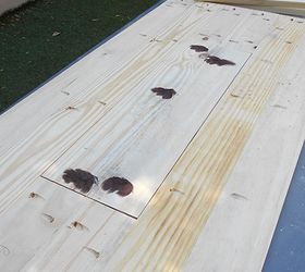 outdoor table with ice cooler box, diy, how to, outdoor furniture, rustic furniture, woodworking projects