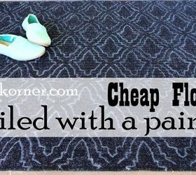 give a cheap floor mat a designer look with a paint pen, flooring, repurposing upcycling