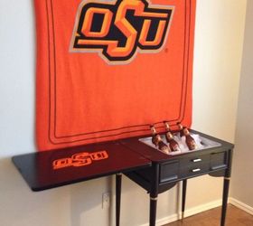 repurposed sewing cabinet into cooler for the ultimate football fan, painted furniture, repurposing upcycling