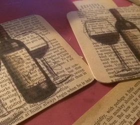 diy book page art bar coasters, crafts