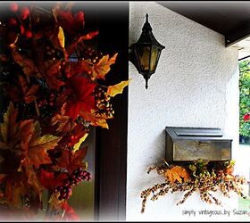 turn a christmas wreath into a fall wreath, crafts, repurposing upcycling, seasonal holiday decor, wreaths