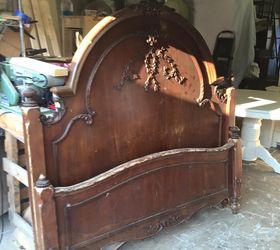 before and after beautiful bed makeover, painted furniture, repurposing upcycling