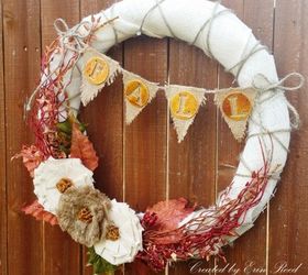 fall burlap wreath, crafts, seasonal holiday decor, wreaths