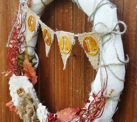 fall burlap wreath, crafts, seasonal holiday decor, wreaths