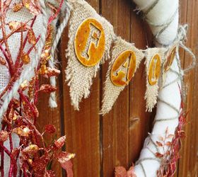 fall burlap wreath, crafts, seasonal holiday decor, wreaths