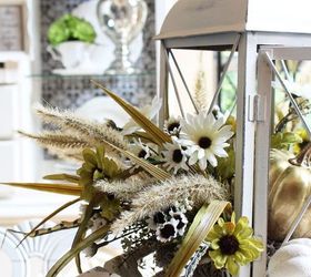 fall lantern centerpiece, crafts, repurposing upcycling, seasonal holiday decor