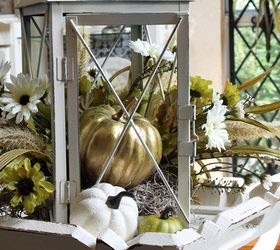 fall lantern centerpiece, crafts, repurposing upcycling, seasonal holiday decor