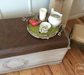 lane cedar chest with raised bondo stencil, painted furniture, woodworking projects