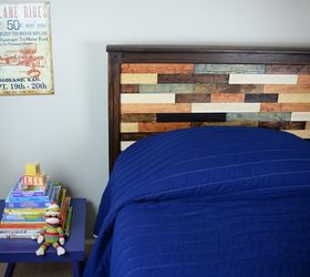 diy thrift store plank bed, bedroom ideas, diy, how to, pallet, woodworking projects