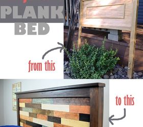 diy thrift store plank bed, bedroom ideas, diy, how to, pallet, woodworking projects