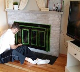 diy fireplace makeover in one weekend under 100, diy, fireplaces mantels, painting, wall decor