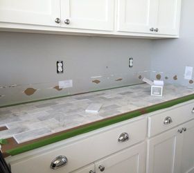 diy marble backsplash in the kitchen, diy, kitchen backsplash, kitchen design, tiling