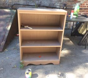 ugly brown bookshelf gets a makeover, painted furniture