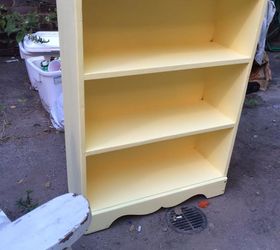 ugly brown bookshelf gets a makeover, painted furniture