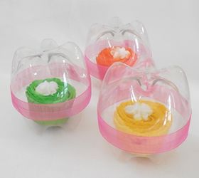 recycled plastic bottle cupcake holders, crafts, repurposing upcycling