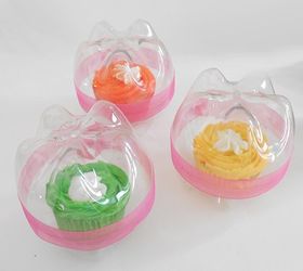 recycled plastic bottle cupcake holders, crafts, repurposing upcycling