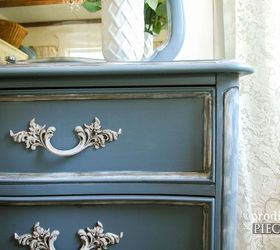 outdated dresser set gets french country makeover, painted furniture