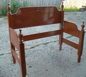 another bench project from an old bed, outdoor furniture, painted furniture, repurposing upcycling