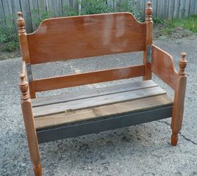 another bench project from an old bed, outdoor furniture, painted furniture, repurposing upcycling