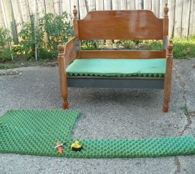 another bench project from an old bed, outdoor furniture, painted furniture, repurposing upcycling