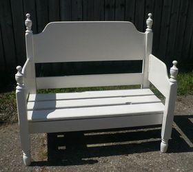 another bench project from an old bed, outdoor furniture, painted furniture, repurposing upcycling