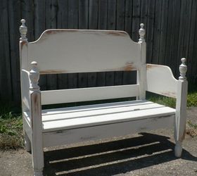 another bench project from an old bed, outdoor furniture, painted furniture, repurposing upcycling