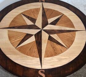 diy compass table made from wooden floor panels fabflippincontest, how to, painted furniture, repurposing upcycling, woodworking projects