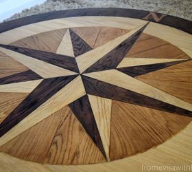 diy compass table made from wooden floor panels fabflippincontest, how to, painted furniture, repurposing upcycling, woodworking projects