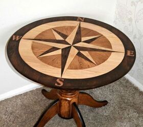 diy compass table made from wooden floor panels fabflippincontest, how to, painted furniture, repurposing upcycling, woodworking projects