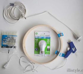 diy embroidery hoop chandelier, diy, lighting