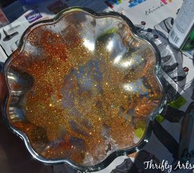 diy gold glitter mercury glass pumpkin, crafts, halloween decorations, home decor, how to