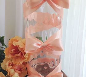 twisted ribbon and bow wrapped vase, crafts