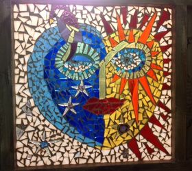 fiercely fun glass mosaic window, crafts, BEFORE THE GROUTING