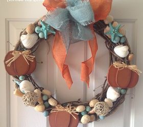 going coastal with fall decor coastal fall wreath, crafts, home decor, seasonal holiday decor, wreaths