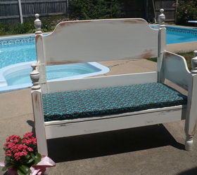 another bench project from an old bed, outdoor furniture, painted furniture, repurposing upcycling