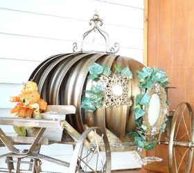 cinderella pumpkin carriage, diy, outdoor living, repurposing upcycling