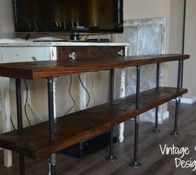 diy metal pipe entertainment center, diy, painted furniture, repurposing upcycling