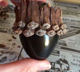 diy fall acorns using plasinc eggs, crafts, repurposing upcycling, seasonal holiday decor