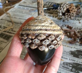 diy fall acorns using plasinc eggs, crafts, repurposing upcycling, seasonal holiday decor