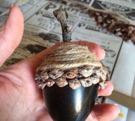 diy fall acorns using plasinc eggs, crafts, repurposing upcycling, seasonal holiday decor