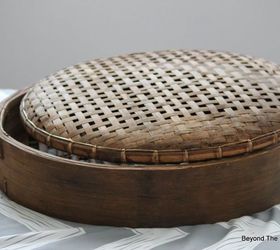 bamboo basket mirror, crafts, home decor, repurposing upcycling, rustic furniture, wall decor